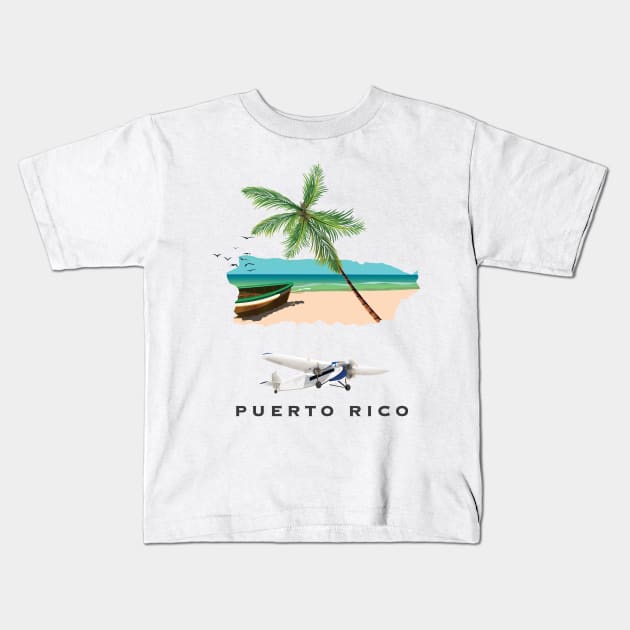 puerto rico travel poster Kids T-Shirt by nickemporium1